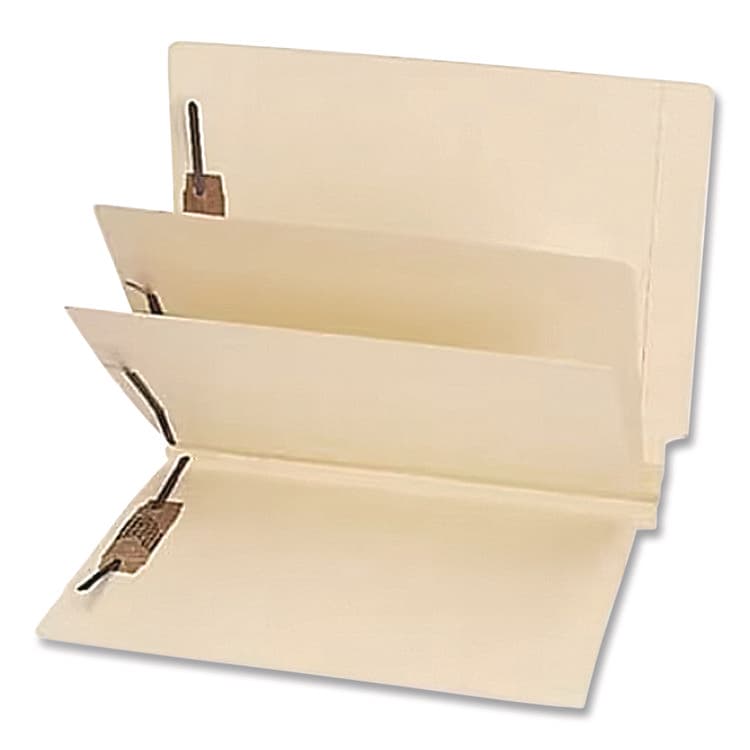 WESTERN STATES ENVELOPE CO Heavy-Duty End Tab Classification Folders, Straight Tab, Expands 3", 2 Dividers, 6 Fasteners, Letter Size, Manila, 15/Box (MAQ35483)