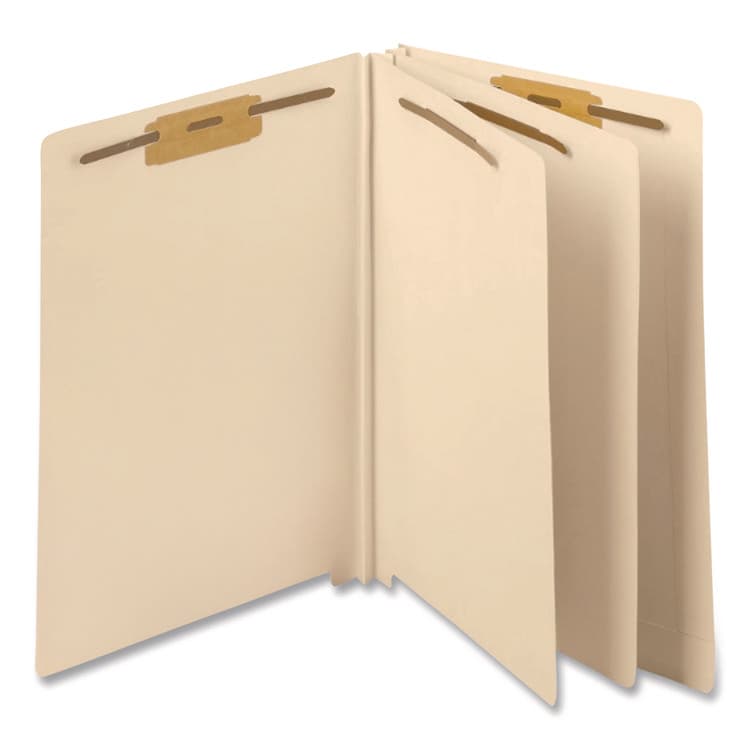 WESTERN STATES ENVELOPE CO Heavy-Duty End Tab Classification Folders, Straight Tab, Expands 3", 2 Dividers, 6 Fasteners, Letter Size, Manila, 75/Box (MAQ35483B) thumbnail 2