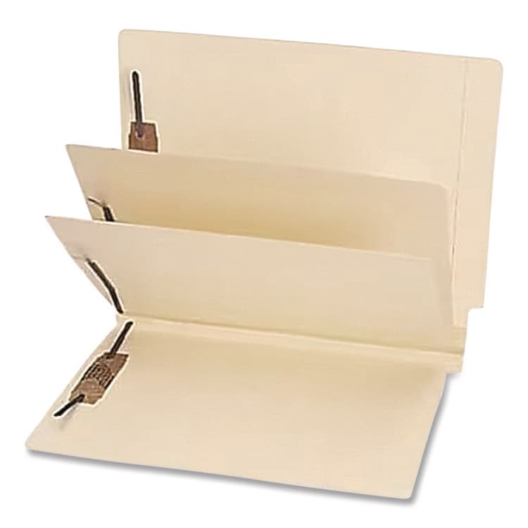 WESTERN STATES ENVELOPE CO Heavy-Duty End Tab Classification Folders, Straight Tab, Expands 3", 2 Dividers, 6 Fasteners, Letter Size, Manila, 75/Box (MAQ35483B)