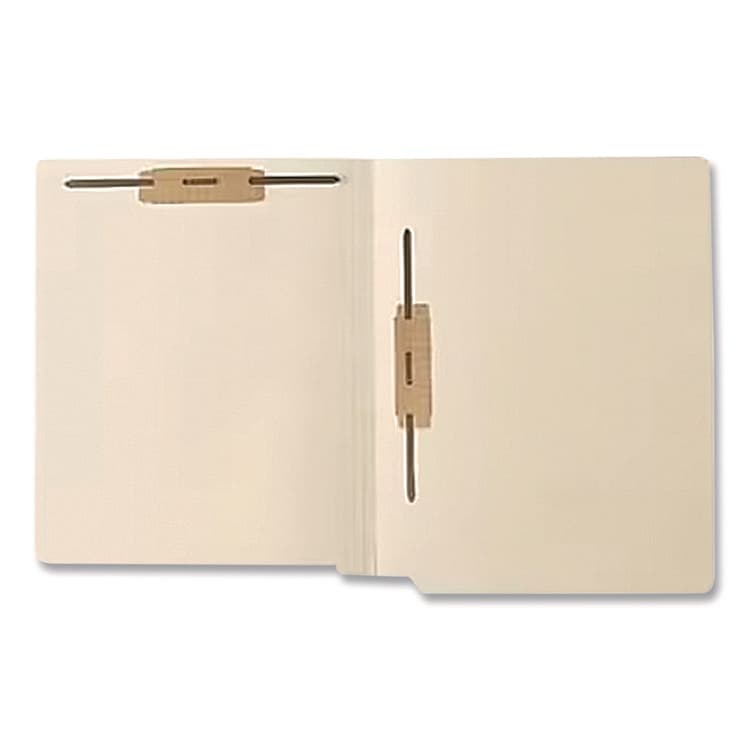 WESTERN STATES ENVELOPE CO End Tab Fastener Folders, Straight Tab, Expands 0.75", 2 Vertical/Horizontal Fasteners, Letter Size, Manila, 250/Box (MAQ52406B)