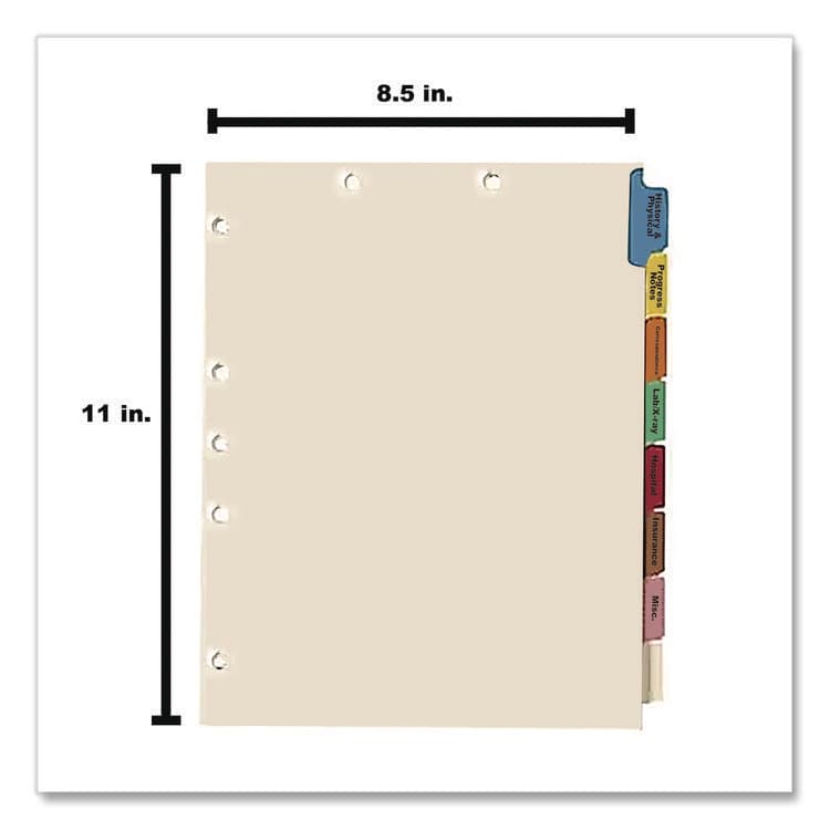 WESTERN STATES ENVELOPE CO Side Tab Medical Chart Indexes, 8-Tab, Assorted Medical, 11 x 8.5, Manila, 50/Box (MAQ30227) thumbnail 2