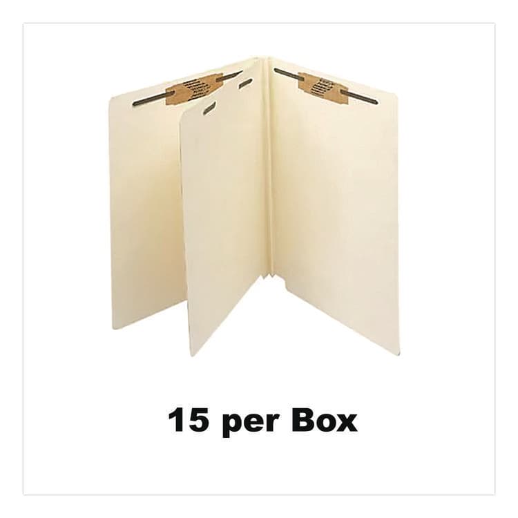 WESTERN STATES ENVELOPE CO Heavy-Duty End Tab Classification Folders, Straight Tab, Expands 2", 1 Divider, 4 Fasteners, Letter Size, Manila, 25/Box (MAQ35482) thumbnail 4