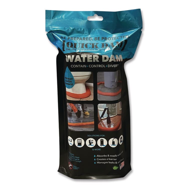 ABSORBENT SPECIALTY PRODUCTS Water Dams, 2.5" x 8 ft x 2.5" (QKDWUB281ES)