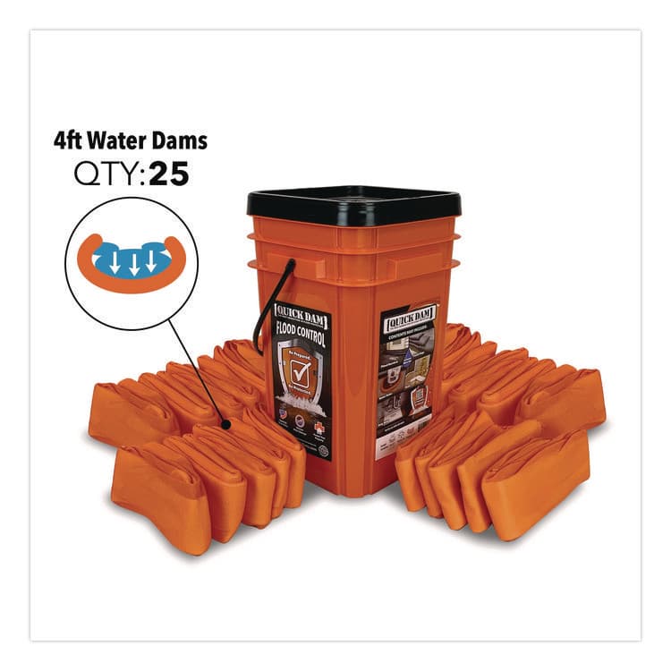 ABSORBENT SPECIALTY PRODUCTS Indoor Bucket Kit, (1) Bucket, (25) 4 ft Water Dams (QKDWUGG425) thumbnail 2