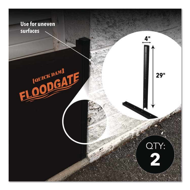 ABSORBENT SPECIALTY PRODUCTS Flood Gate Side Rails, 4" x 4" x 29", 2 Side Rails (QKDQDFGSIDES) thumbnail 2
