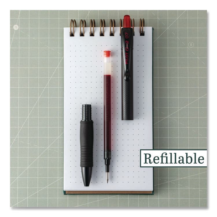 PILOT CORP. OF AMERICA G2 Edge Premium Gel Roller Pen, Retractable, Fine 0.7 mm, Red Ink, Black/Red Barrel, Dozen (PIL20836) thumbnail 4