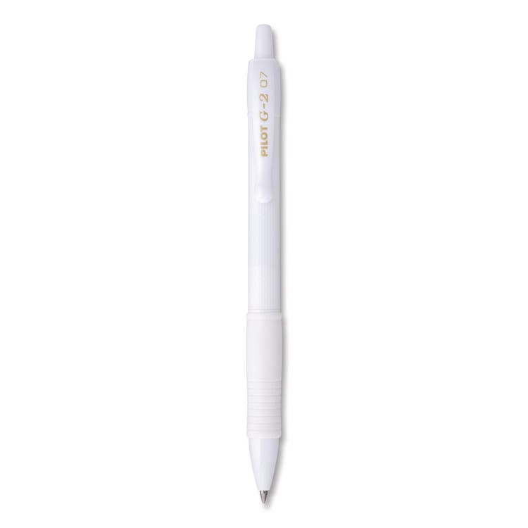PILOT CORP. OF AMERICA G2 Edge Premium Gel Roller Pen, Retractable, Fine 0.7 mm, Black Ink, White Barrel, Dozen (PIL20839) thumbnail 2