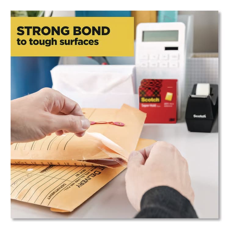 3M/COMMERCIAL TAPE DIV. Super-Hold Tape with Dispenser, 1" Core, 0.75" x 27.77 yds, Clear, 10 Rolls and 1 Dispenser/Pack (MMM700K10C18BLK) thumbnail 4