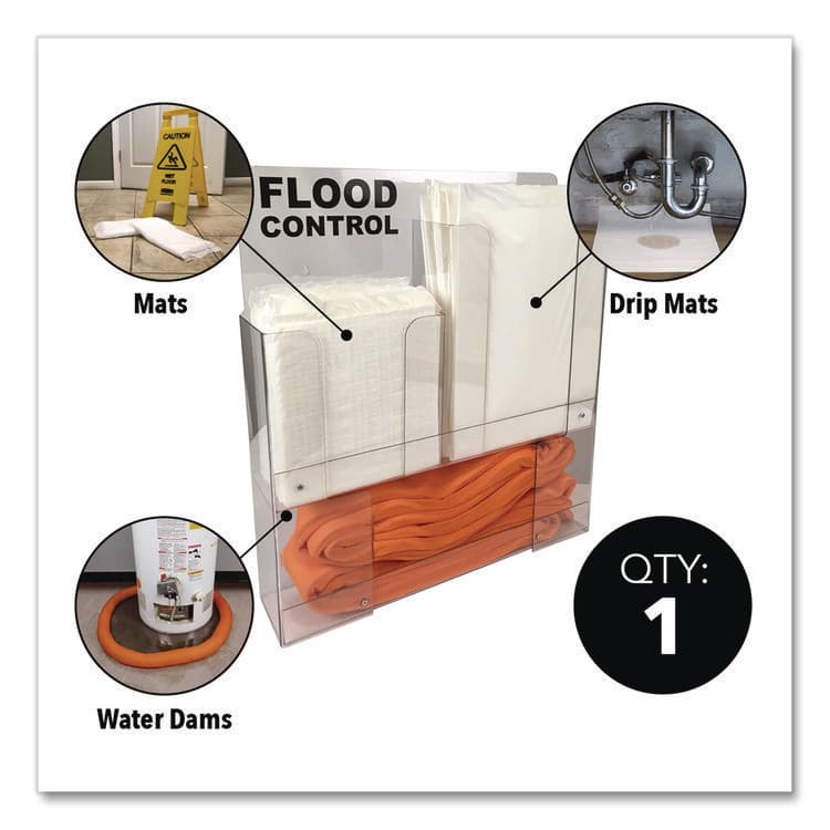 ABSORBENT SPECIALTY PRODUCTS Wall Rack, (8) Drip Mats, (8) Mats, (2) 4 ft Water Dams, (1) 10 ft Water Dam (QKDWURACK) thumbnail 4