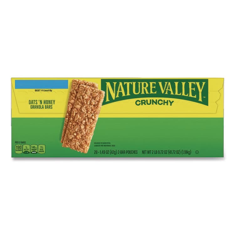 GENERAL MILLS Granola Bars, Crunchy Oats and Honey, 1.5 oz Pouch, 28/Box (NVLGEM2382) thumbnail 4