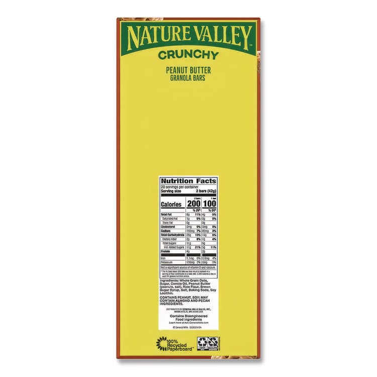 GENERAL MILLS Granola Bars, Crunchy Peanut Butter, 1.5 oz Pouch, 28/Box (NVLGEM2384) thumbnail 3