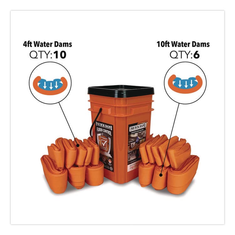 ABSORBENT SPECIALTY PRODUCTS Indoor Bucket Kit, (1) Bucket, (10) 4 ft Water Dams, (6) 10 ft Water Dams (QKDWUGGCO) thumbnail 2