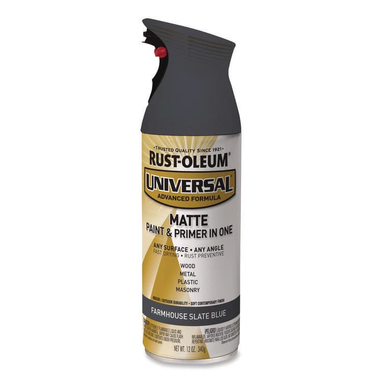 RUST-OLEUM CORPORATION Universal Premium Spray Paint, Matte Slate Blue, 12 oz Aerosol Can, 6/Carton (RST376723) thumbnail 2