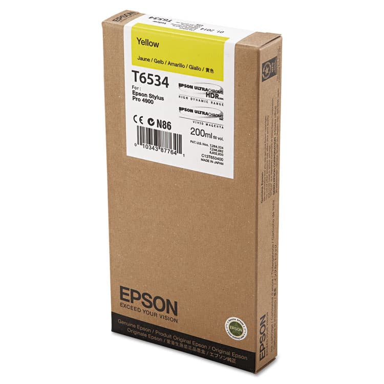 EPSON AMERICA, . T653400 UltraChrome HDR Ink, Yellow (EPST653400)
