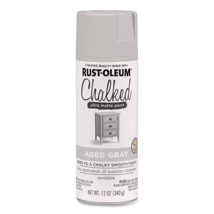 RUST-OLEUM CORPORATION Ultra Matte Chalked Paint, Matte Aged Gray, 12 oz Aerosol Can, 6/Carton (RST302592) thumbnail 2