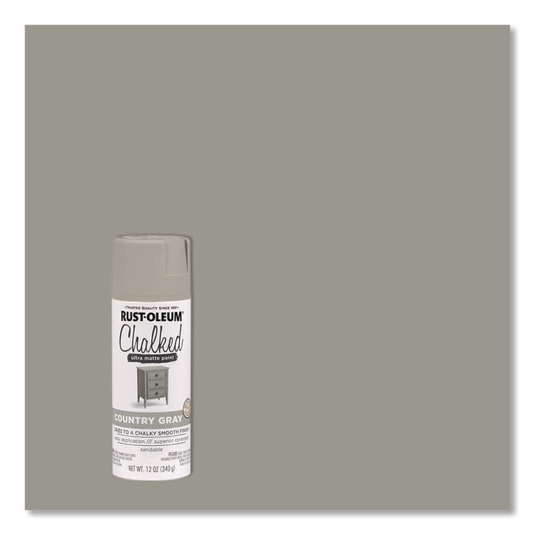 RUST-OLEUM CORPORATION Ultra Matte Chalked Paint, Matte Country Gray, 12 oz Aerosol Can, 6/Carton (RST302593) thumbnail 3