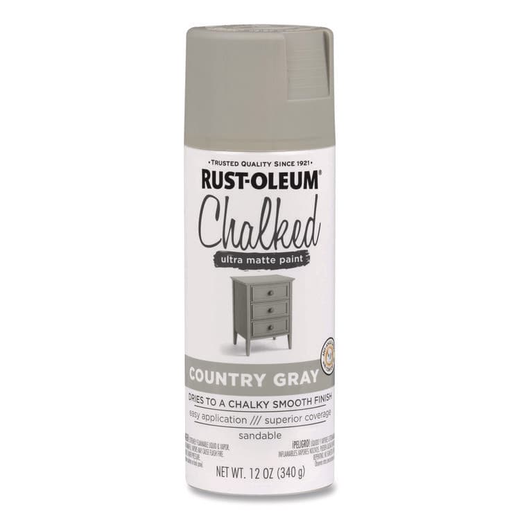 RUST-OLEUM CORPORATION Ultra Matte Chalked Paint, Matte Country Gray, 12 oz Aerosol Can, 6/Carton (RST302593) thumbnail 2