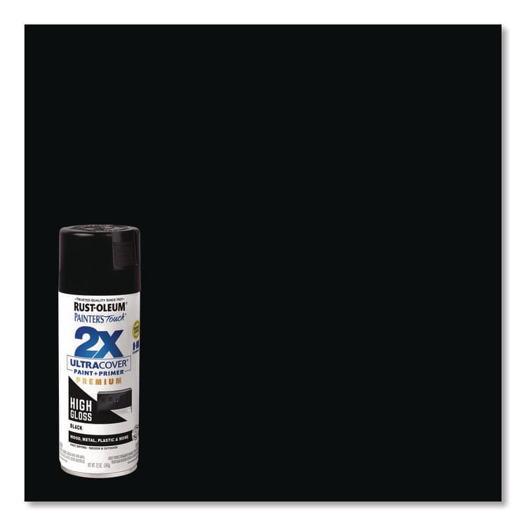RUST-OLEUM CORPORATION Painter's Touch 2X Ultra Cover Spray Paint, High Gloss Black, 12 oz Aerosol Can, 6/Carton (RST331172) thumbnail 3