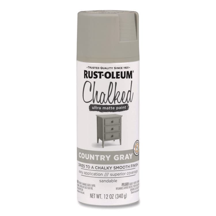 RUST-OLEUM CORPORATION Ultra Matte Chalked Paint, Matte Country Gray, 12 oz Aerosol Can (RST302593EA)