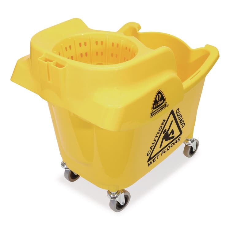 NEXSTEP COMMERCIAL PRODUCTS MaxiRough Institutional Mop Bucket and Wringer, 35 qt, Yellow (NCP96979) thumbnail 3
