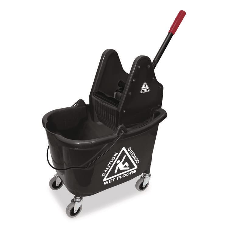 NEXSTEP COMMERCIAL PRODUCTS Premier Downpress Mop Bucket and Wringer, 35 qt, Black (NCP96998)