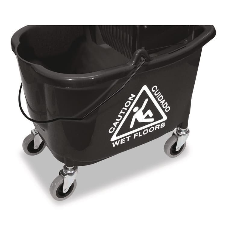 NEXSTEP COMMERCIAL PRODUCTS Premier Downpress Mop Bucket and Wringer, 35 qt, Black (NCP96998) thumbnail 3
