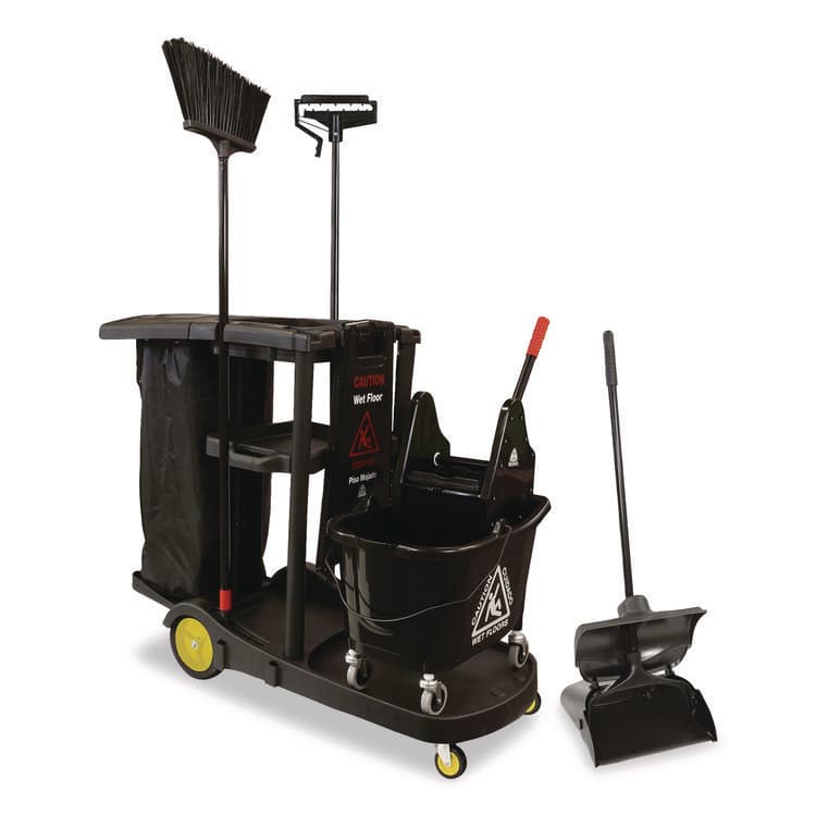 NEXSTEP COMMERCIAL PRODUCTS Premier Downpress Mop Bucket and Wringer, 35 qt, Black (NCP96998) thumbnail 4