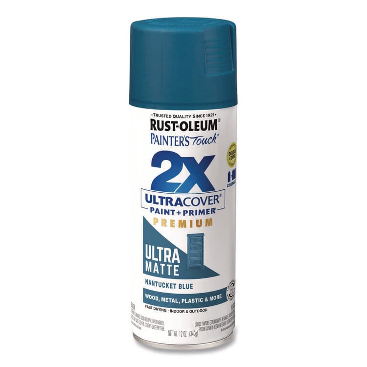 RUST-OLEUM CORPORATION Painter's Touch 2X Ultra Cover Spray Paint, Ultra Matte Blue, 12 oz Aerosol Can, 6/Carton (RST331188) thumbnail 2