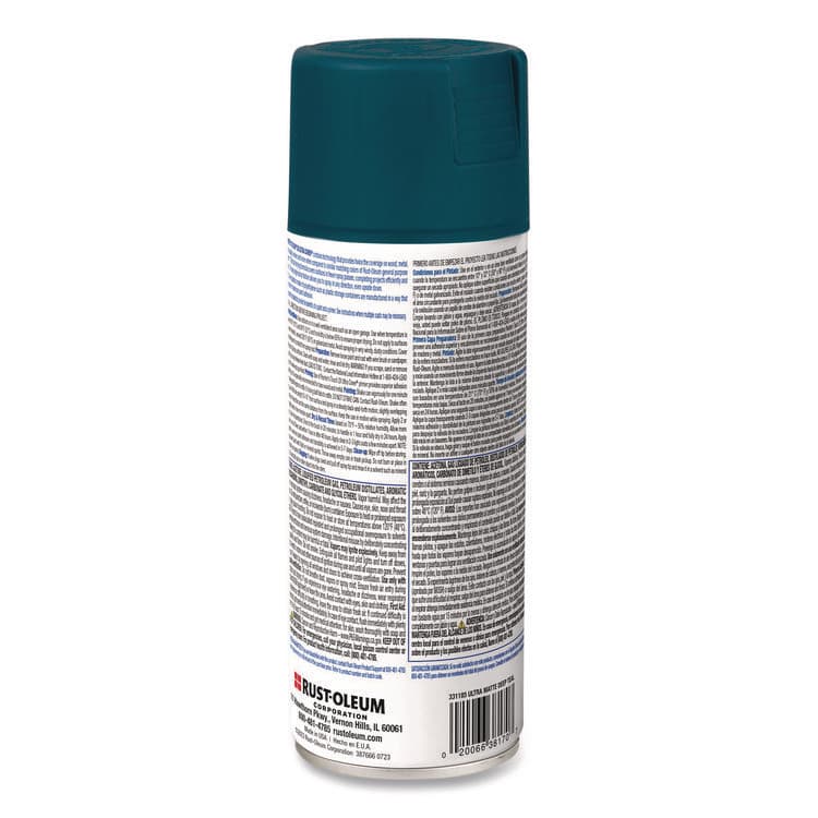 RUST-OLEUM CORPORATION Painter's Touch 2X Ultra Cover Spray Paint, Ultra Matte Teal, 12 oz Aerosol Can (RST331185EA) thumbnail 4