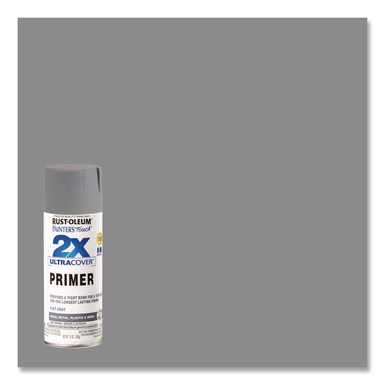 RUST-OLEUM CORPORATION Painter's Touch 2X Ultra Cover Spray Paint, Flat Gray, 12 oz Aerosol Can (RST334017EA) thumbnail 3