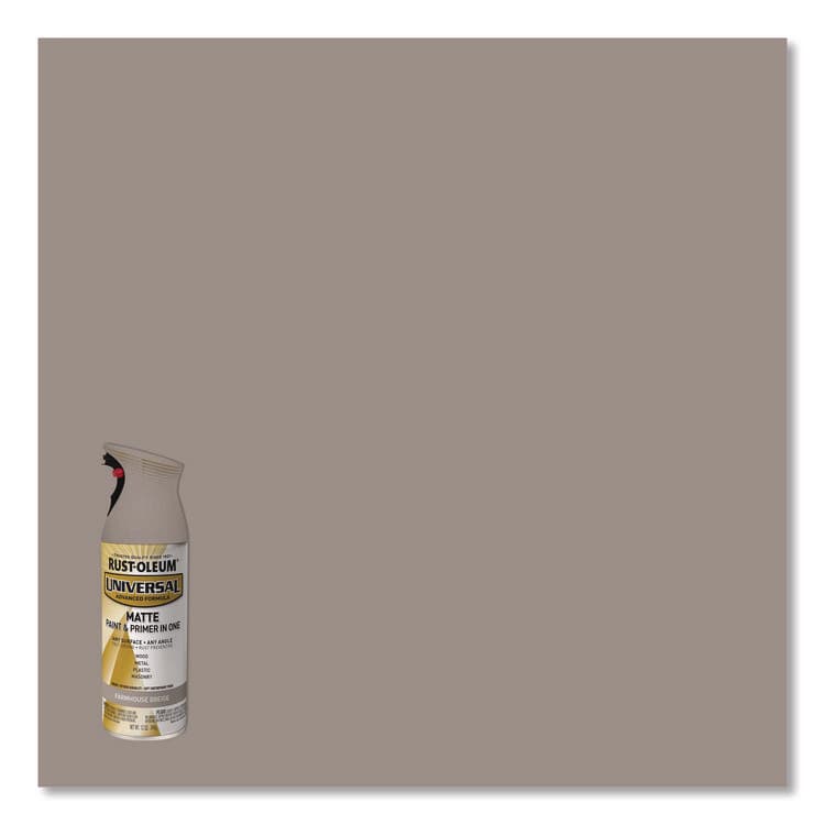 RUST-OLEUM CORPORATION Universal Premium Spray Paint, Matte Greige, 12 oz Aerosol Can (RST376724EA) thumbnail 3