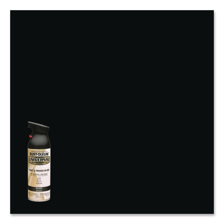 RUST-OLEUM CORPORATION Universal Premium Spray Paint, Gloss Black, 12 oz Aerosol Can (RST245196EA) thumbnail 2