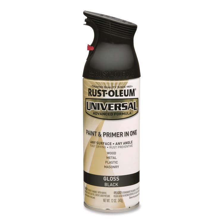 RUST-OLEUM CORPORATION Universal Premium Spray Paint, Gloss Black, 12 oz Aerosol Can (RST245196EA)