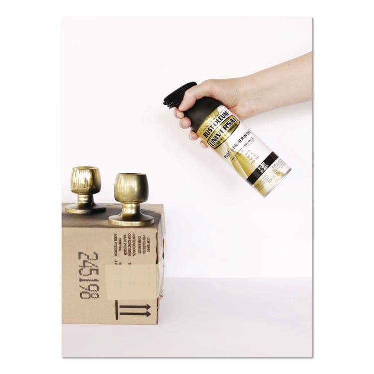 RUST-OLEUM CORPORATION Universal Premium Spray Paint, Flat Black, 12 oz Aerosol Can (RST245198EA) thumbnail 4