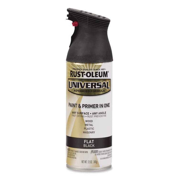 RUST-OLEUM CORPORATION Universal Premium Spray Paint, Flat Black, 12 oz Aerosol Can (RST245198EA)