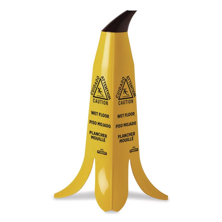 NEXSTEP COMMERCIAL PRODUCTS Banana Safety Sign, 13 x 12 x 24, Yellow/Black (NCP6948)