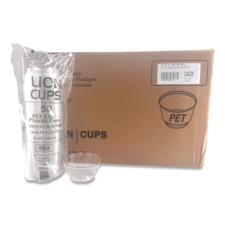 PLASTIFAR SA Plastic Cold Cups, Sundae, 5 oz, Clear, 1,000/Carton (PST18438)