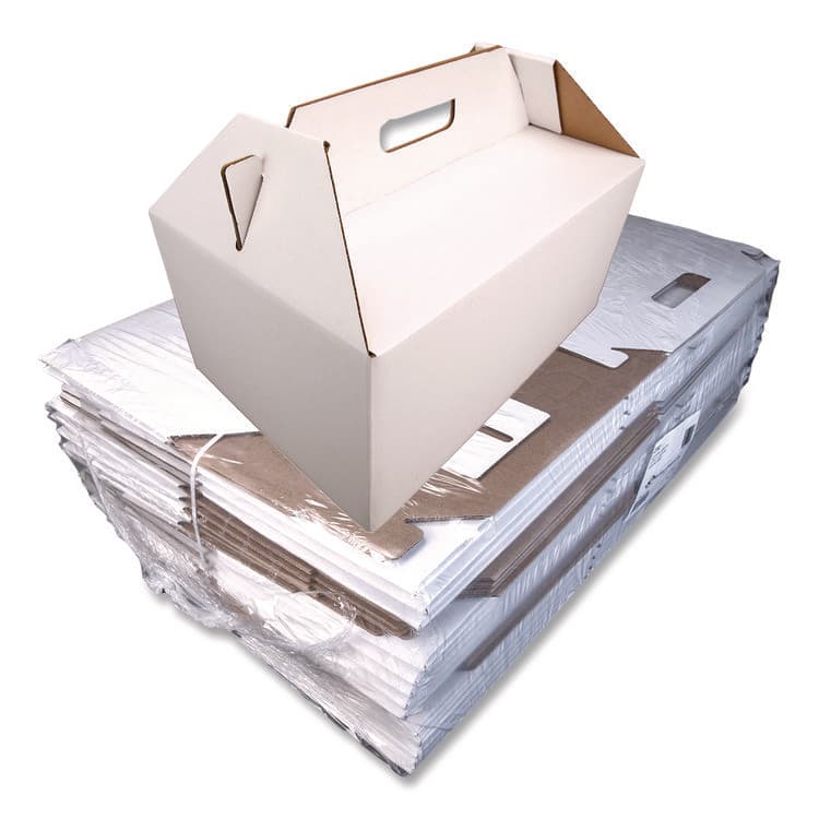 SOUTHERN CHAMPION TRAY Carryout Barn Boxes, Large Corugated, 12 x 18 x 9, White/Kraft, 25/Carton (SCH2763) thumbnail 2