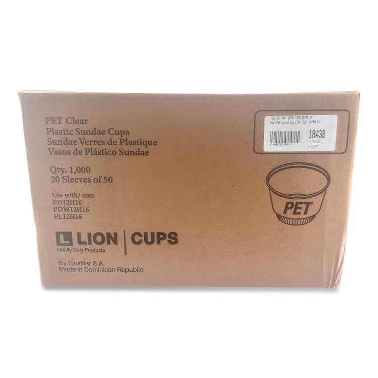PLASTIFAR SA Plastic Cold Cups, Sundae, 5 oz, Clear, 1,000/Carton (PST18438) thumbnail 4