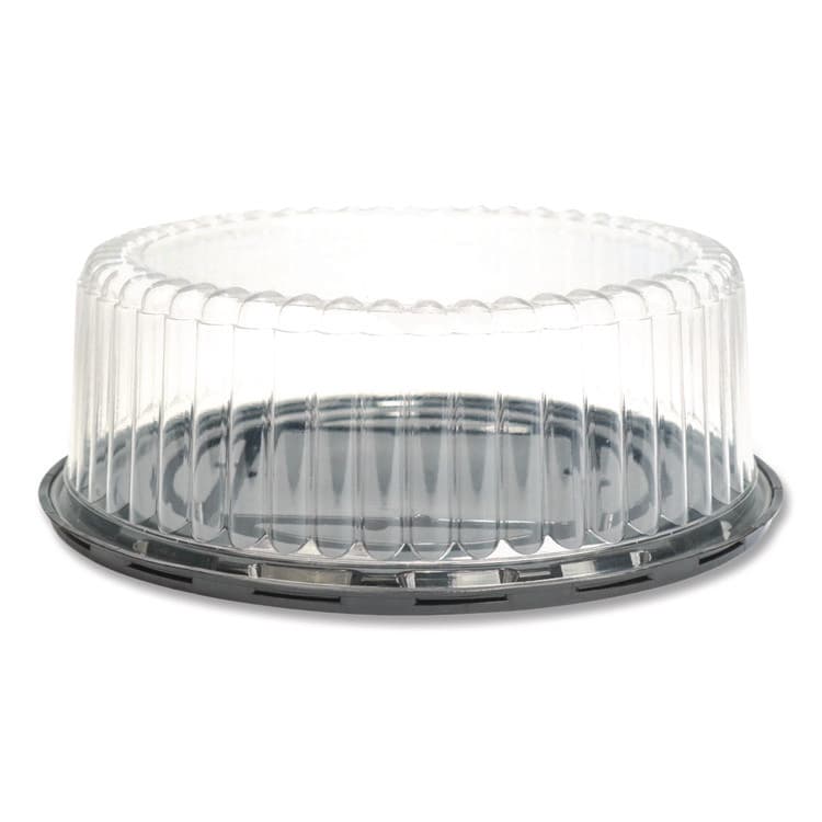 PLASTIFAR SA Bakery Containers, 9" Cake Container, 11.2" Diameter x 3.5" h, Black/Clear, 50/Carton (PST18244) thumbnail 3