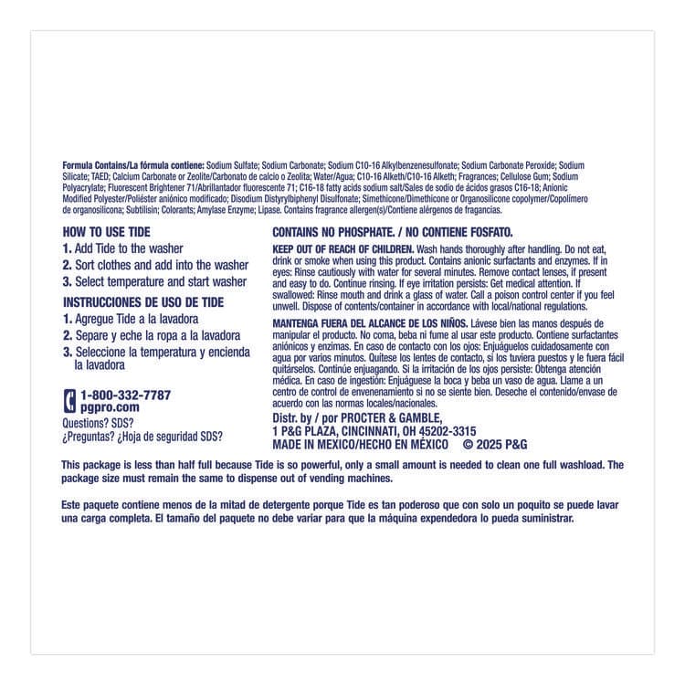 PROCTER & GAMBLE Powder Laundry Detergent Plus Bleach, HE Compatible, Original Scent, 1.1 oz Vending Box, 156/Carton (PGC08921) thumbnail 2