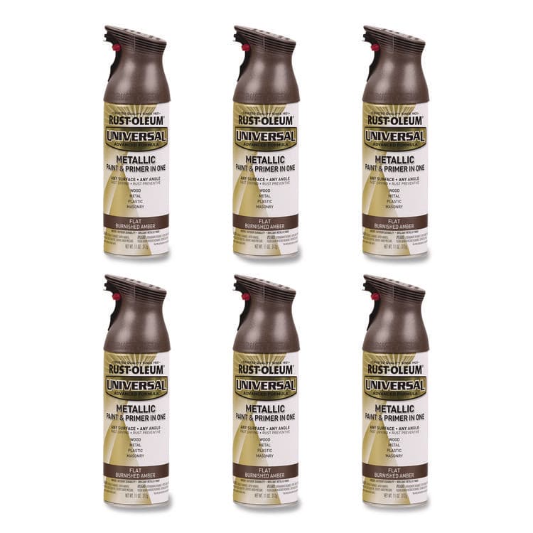 RUST-OLEUM CORPORATION Universal Premium Spray Paint, Flat Amber, 12 oz Aerosol Can, 6/Carton (RST271472)
