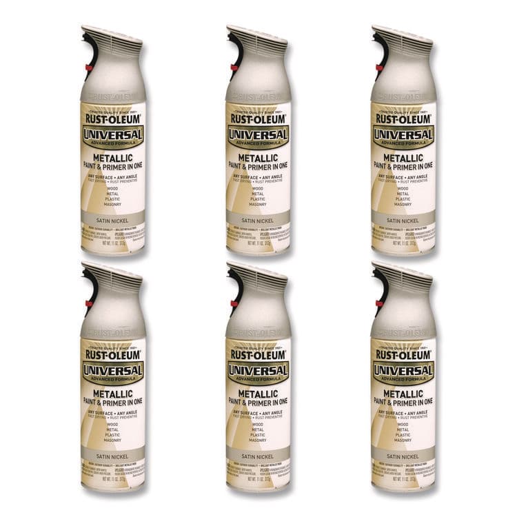 RUST-OLEUM CORPORATION Universal Premium Spray Paint, Aged Nickel, 12 oz Aerosol Can, 6/Carton (RST249130)