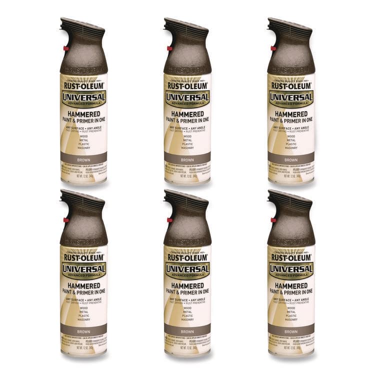 RUST-OLEUM CORPORATION Universal Premium Spray Paint, Hammer Brown, 12 oz Aerosol Can, 6/Carton (RST245218)