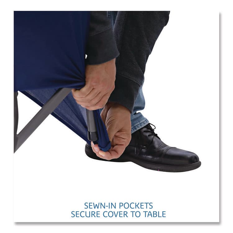 ICEBERG ENTERPRISES iGear Fabric Table Cover, Polyester/Spandex, 30 "x 72", Blue (ICE16526) thumbnail 4