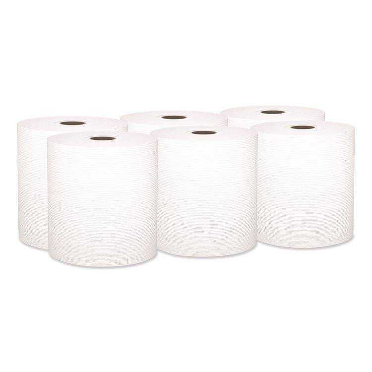 KIMBERLY CLARK Universal Hard Roll Paper Towels with Premium Absorbency Pockets, 1-Ply, 8" x 600 ft, 1.75" Core, White, 6 Rolls/Carton (KCC50606)