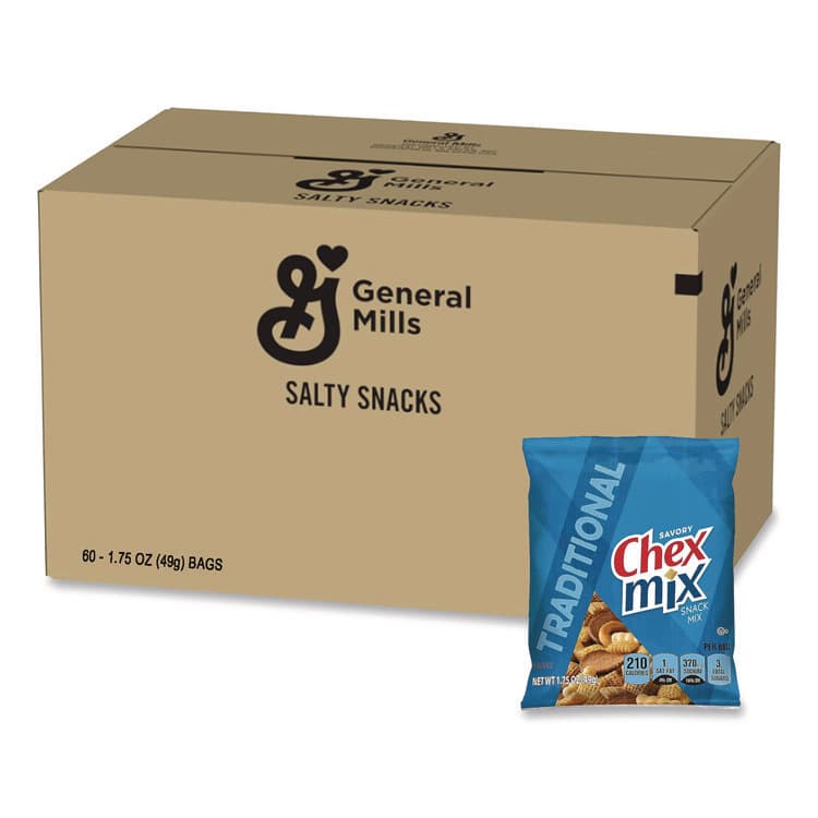 GENERAL MILLS Traditional Snack Mix, 1.75 oz Snack Pack, 60 Packs/Carton (GNM1240)