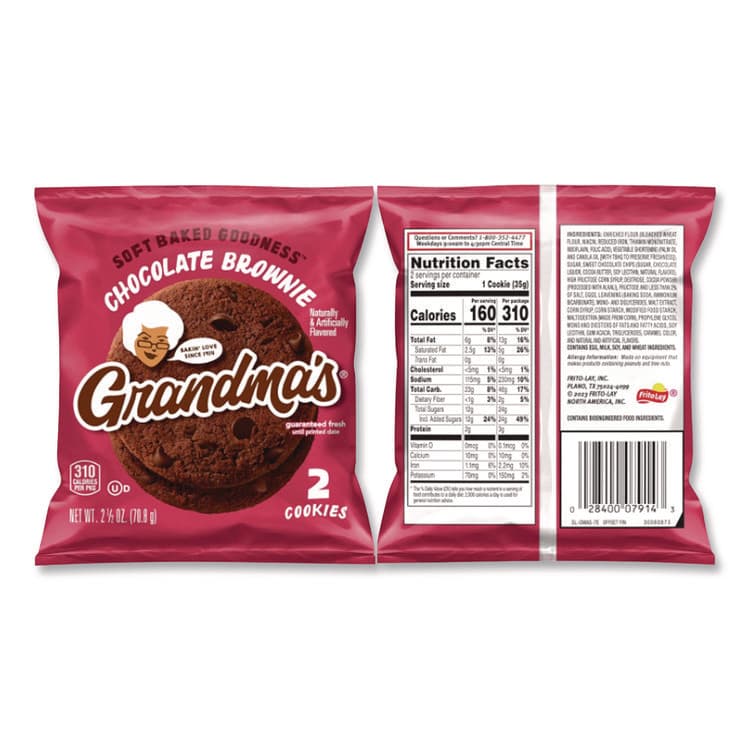 FRITO-LAY, . Cookies - Single Serve, Chocolate Brownie, 2.5 oz Packet, 60/Carton (GRMFRI10310) thumbnail 2