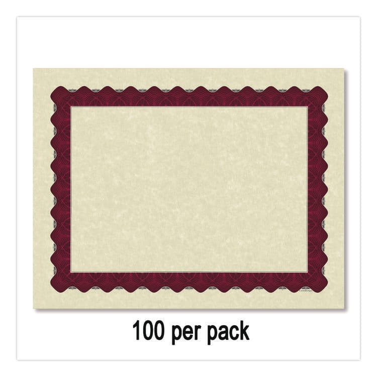 COSCO Metallic Border Certificates, 11 x 8.5, Ivory/Red with Red Border, 100/Pack (GRP934100) thumbnail 4