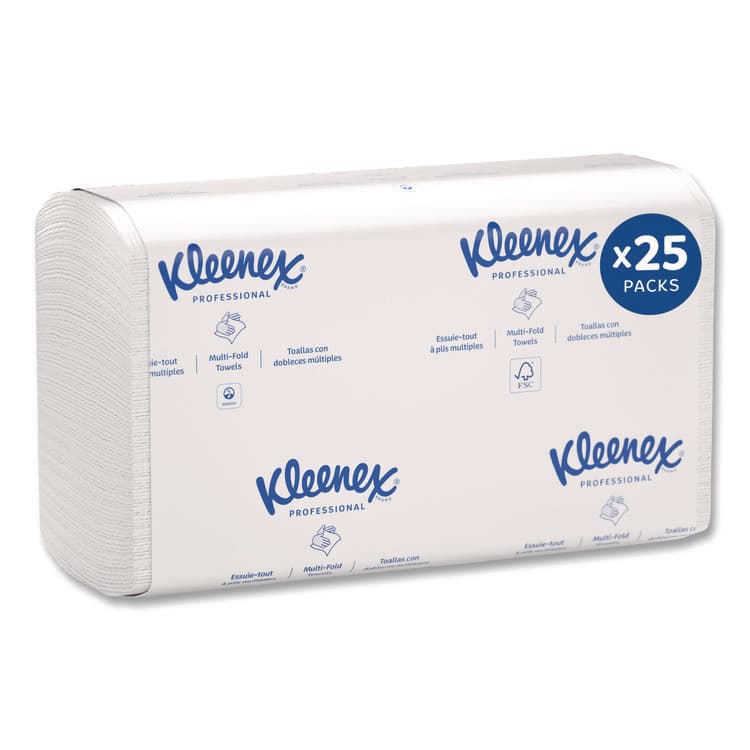 KIMBERLY CLARK Premiere Folded Towels, 1-Ply, 7.8 x 12.4, White, 120/Pack, 25 Packs/Carton (KCC13253)
